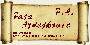 Paja Azdejković vizit kartica